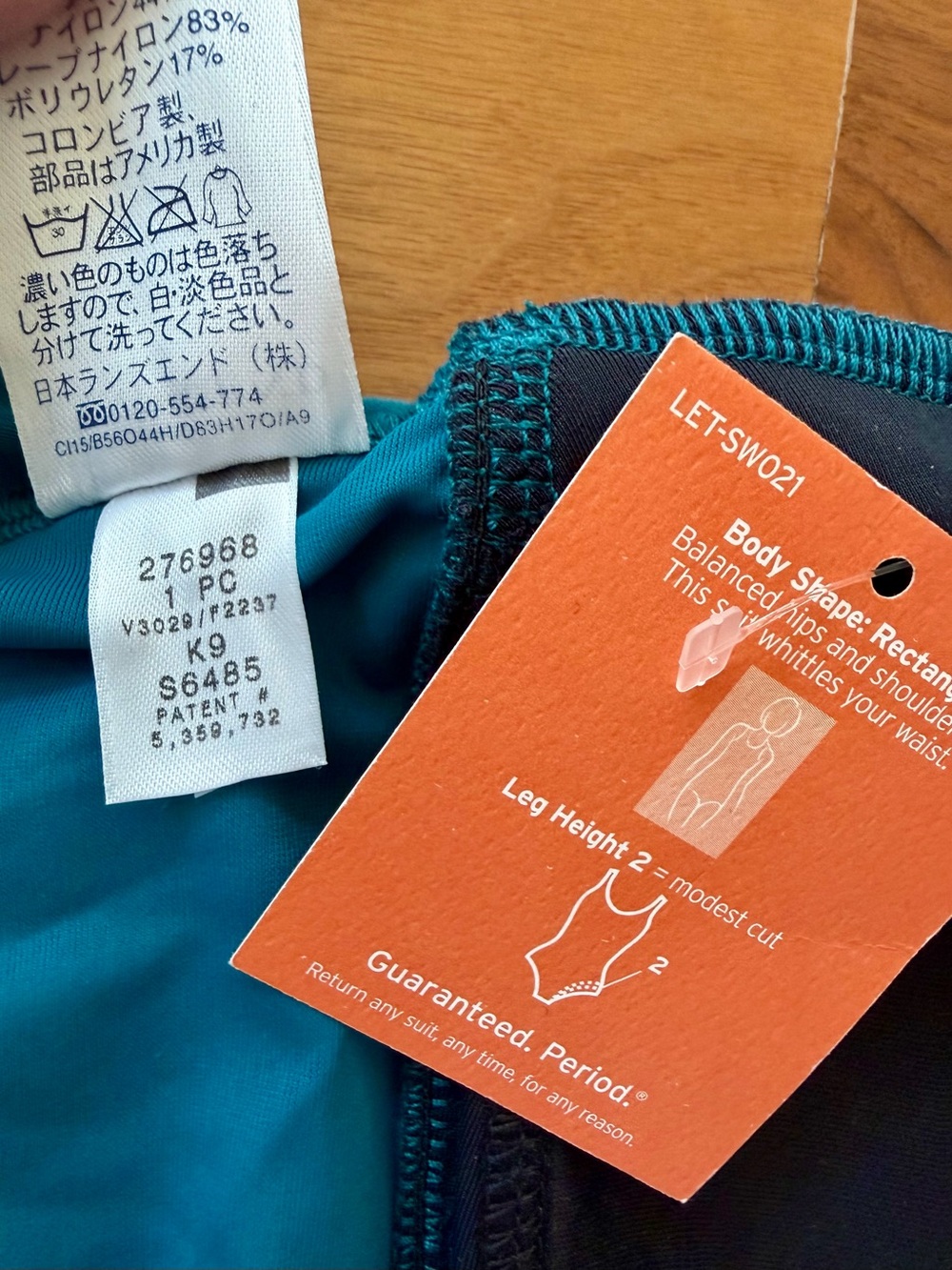 NWT Lands End Slendersuit Teal Ruched One Piece Swimsuit Sz 8 Peacock Blue Green - Picture 3 of 10